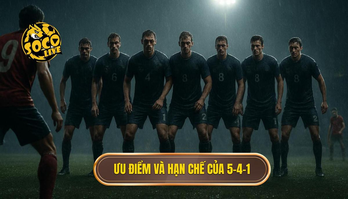 Phân Tích Chuyên Sâu Chiến thuật bóng đá 5-4-1 phòng ngự 2 Ưu Điểm Vượt Trội và Hạn Chế Của 5-4-1